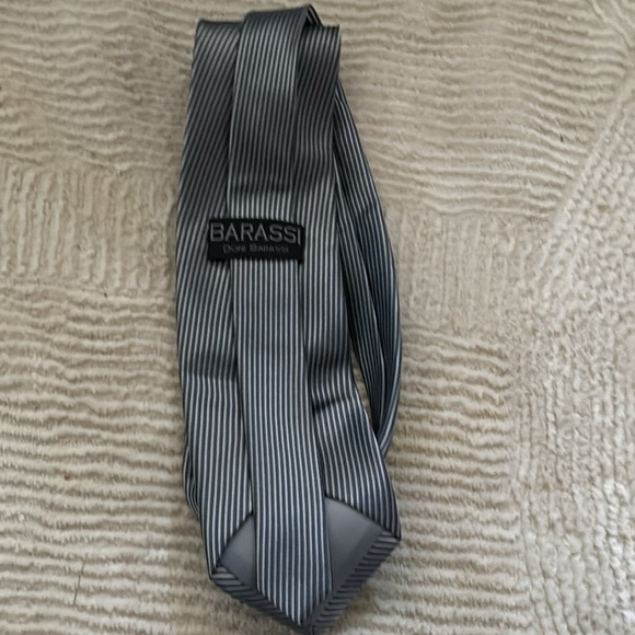 BARASSI Doni Barassi silver‎ stripe men’s tie - Picture 2 of 4